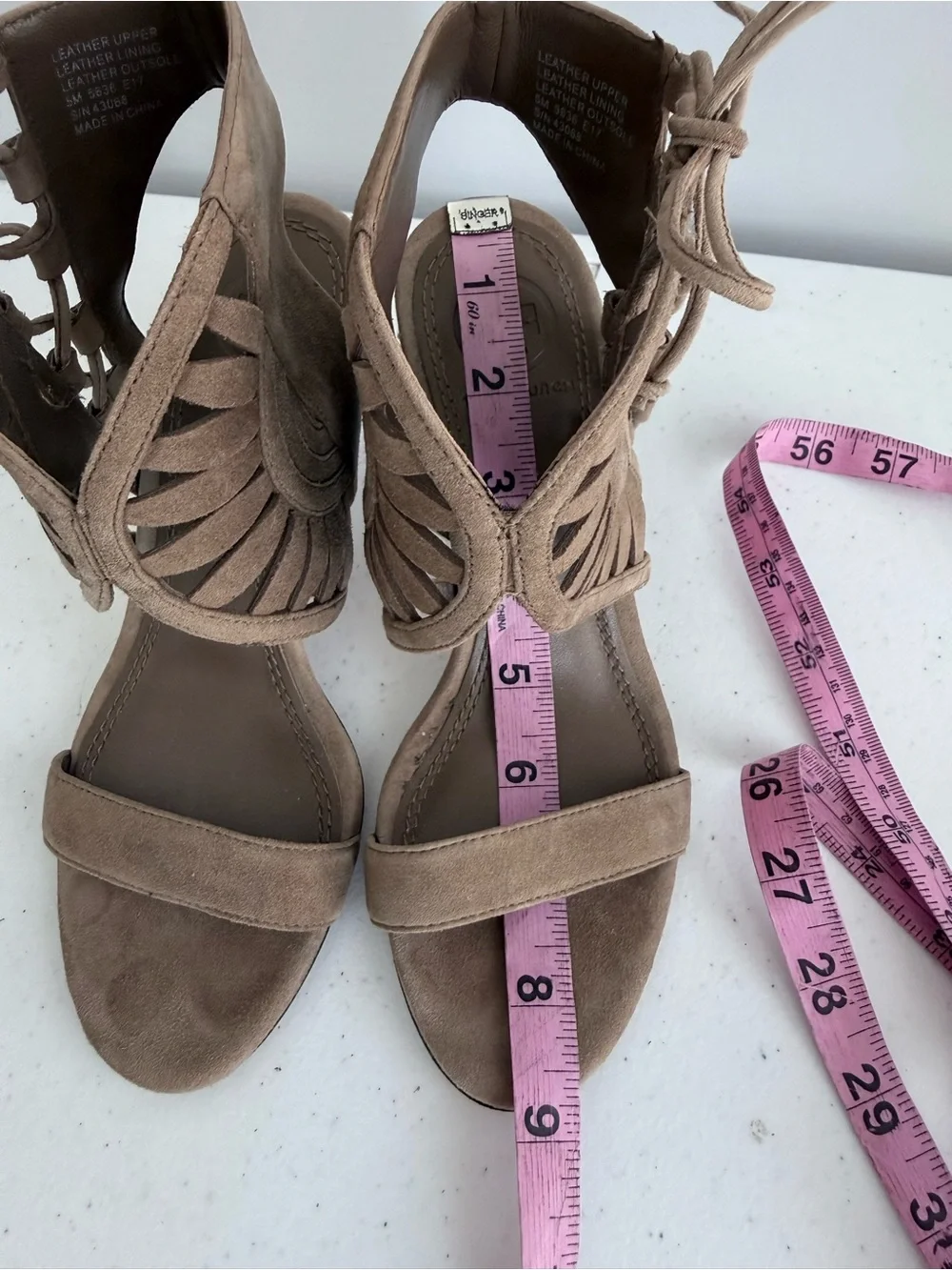 Tory Burch Brown Suede Lace Up Strappy Stiletto Sandals Cutout Heels Size 5